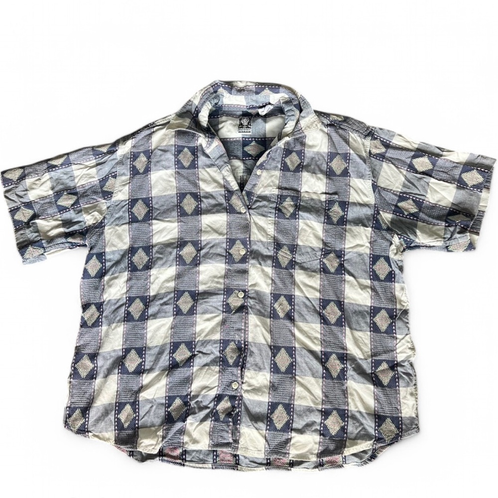 90s FUTURES Embroidered Checkered Shirt